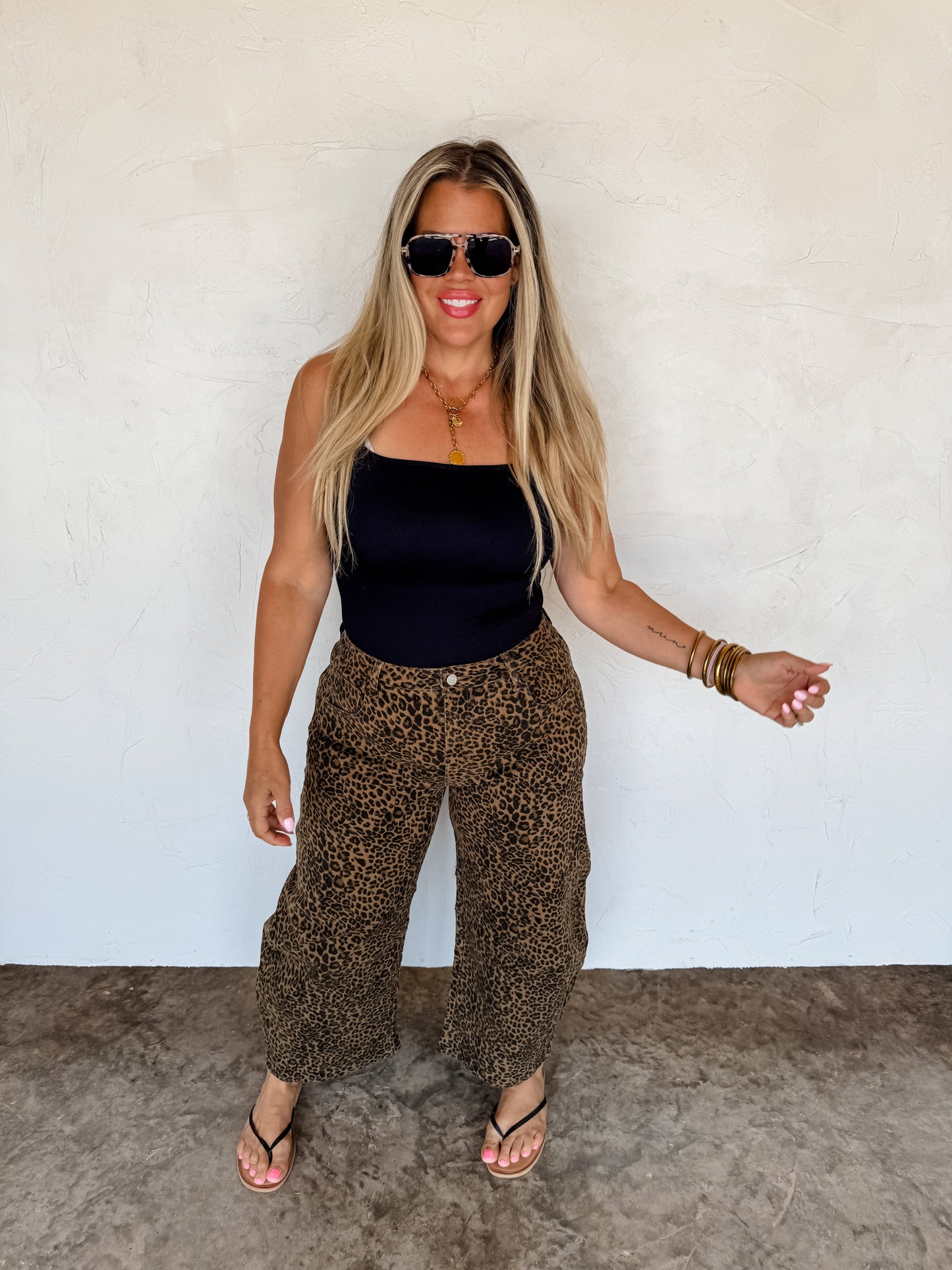 Hazel Blues® |  PREORDER- BEX CHEETAH BARREL JEANS