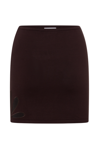 Brock Knit Cut Out Mini Skirt - Dark Chocolate