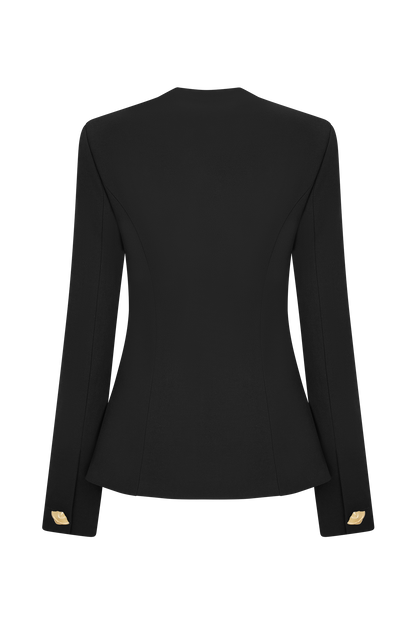 Christel Suiting Fitted Blazer - Black