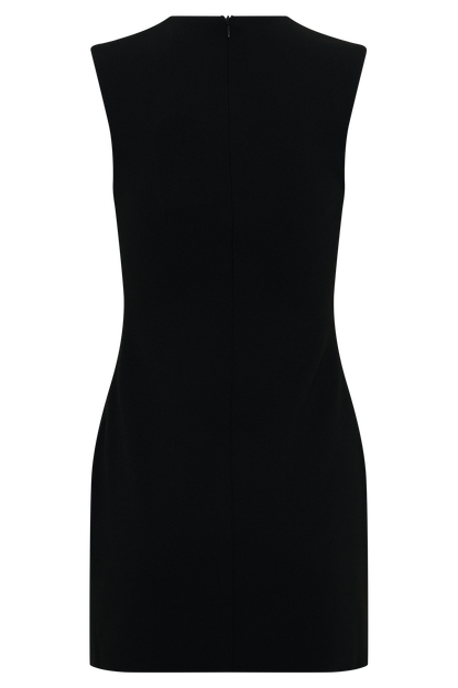 Fion Sleeveless Stretch Crepe Mini Dress - Black
