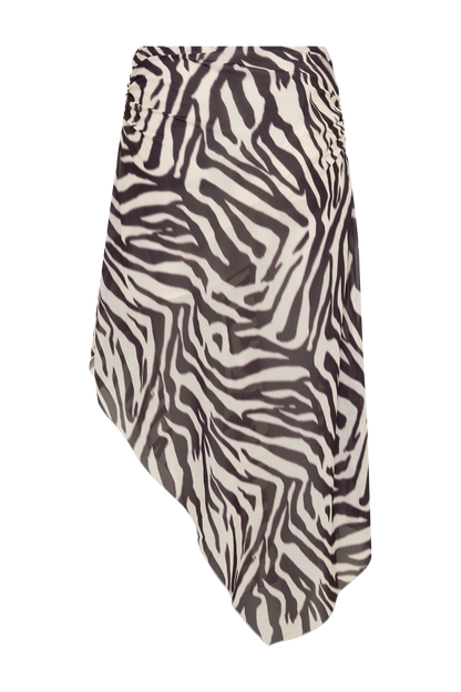 Lana Chiffon Midi Skirt - Abstract Zebra Print
