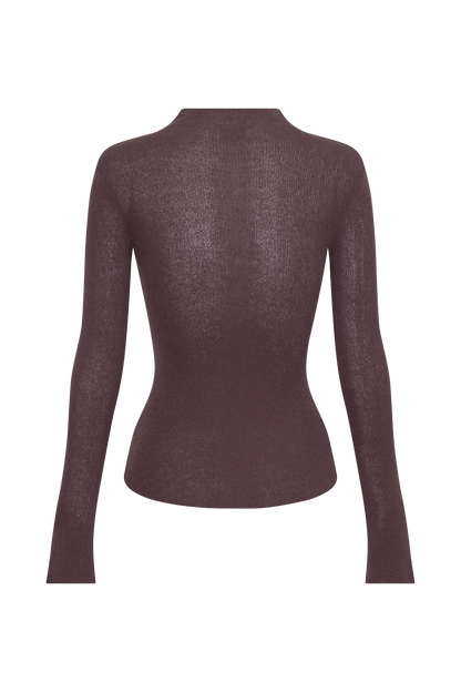 Lawson Wrap Knit Long Sleeve Top - Peppercorn