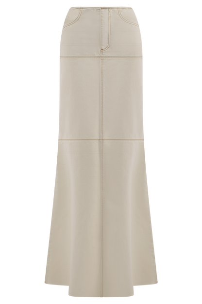 Loretta Denim Maxi Skirt - Ecru