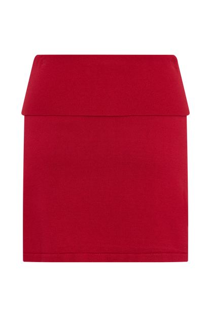 Misty Mid Rise Knit Mini Skirt - Red