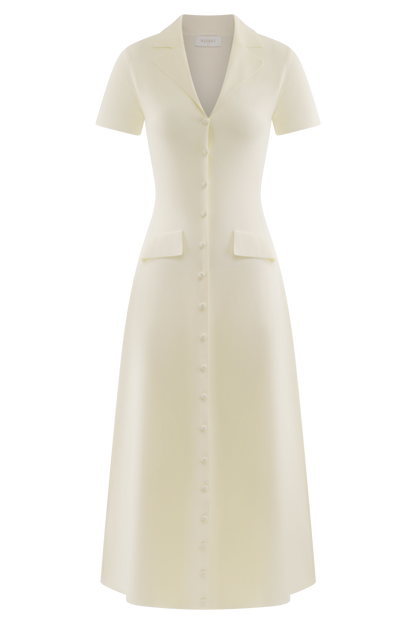 Pearson Short Sleeve Knit Midi Dress - Ivory