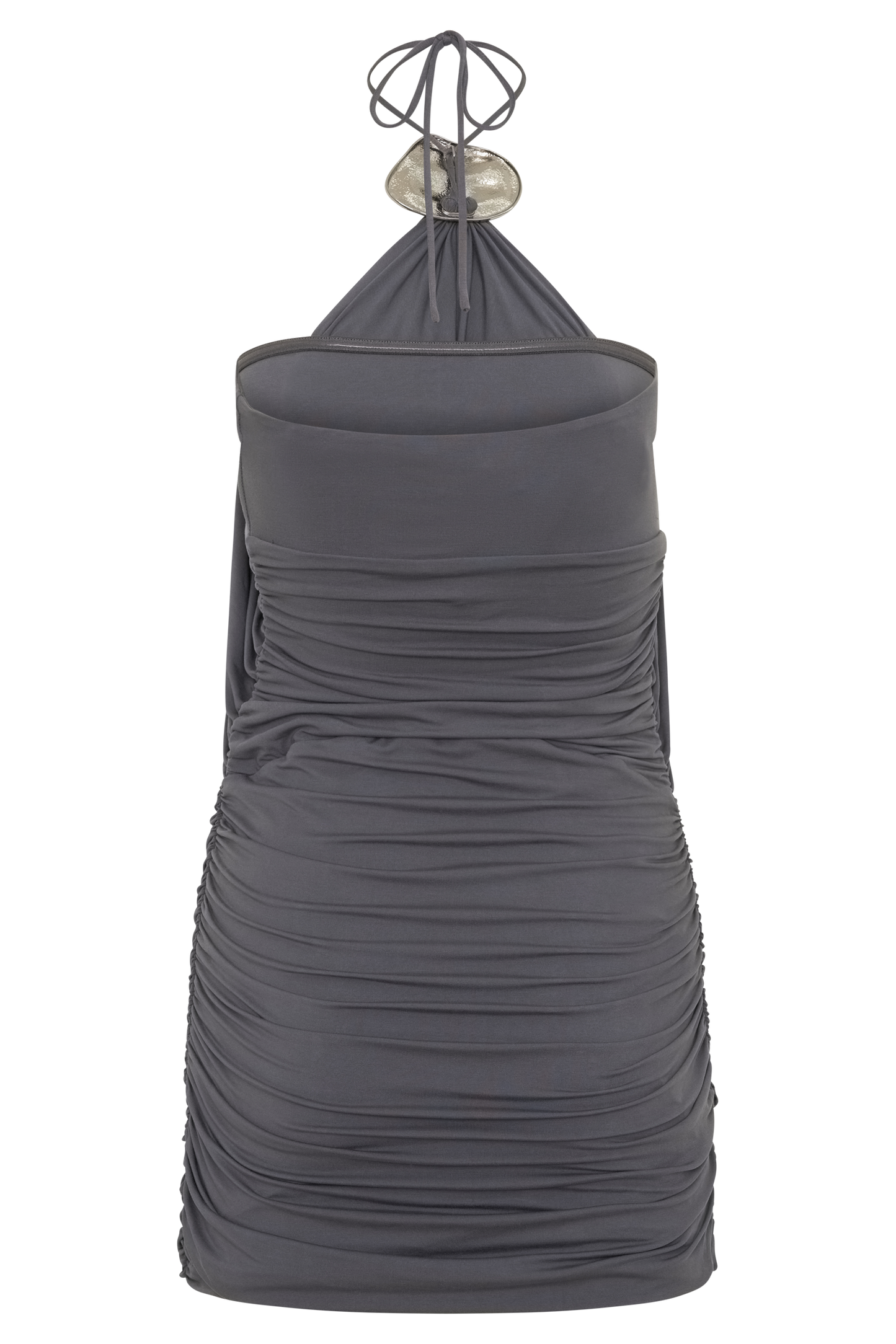 Sade Halter With Hardware Mini Dress - Grey