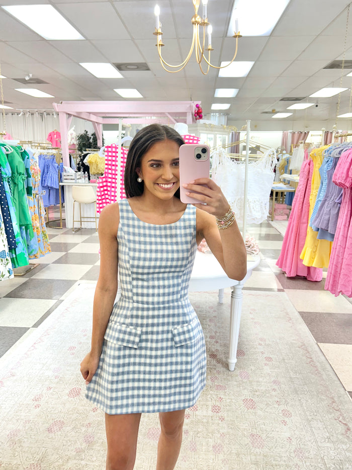 Betsy Blue Plaid Mini Dress