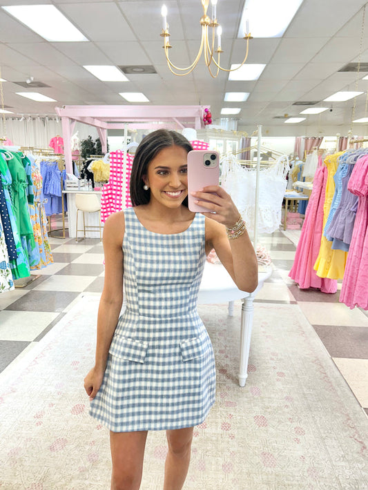 Betsy Blue Plaid Mini Dress