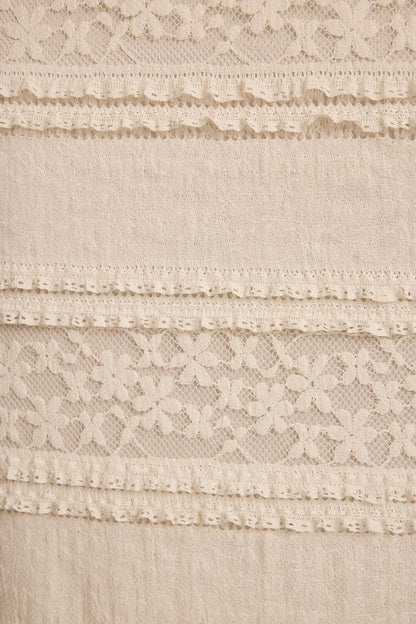 Melrose Ivory Long Sleeve Lace Maxi Dress