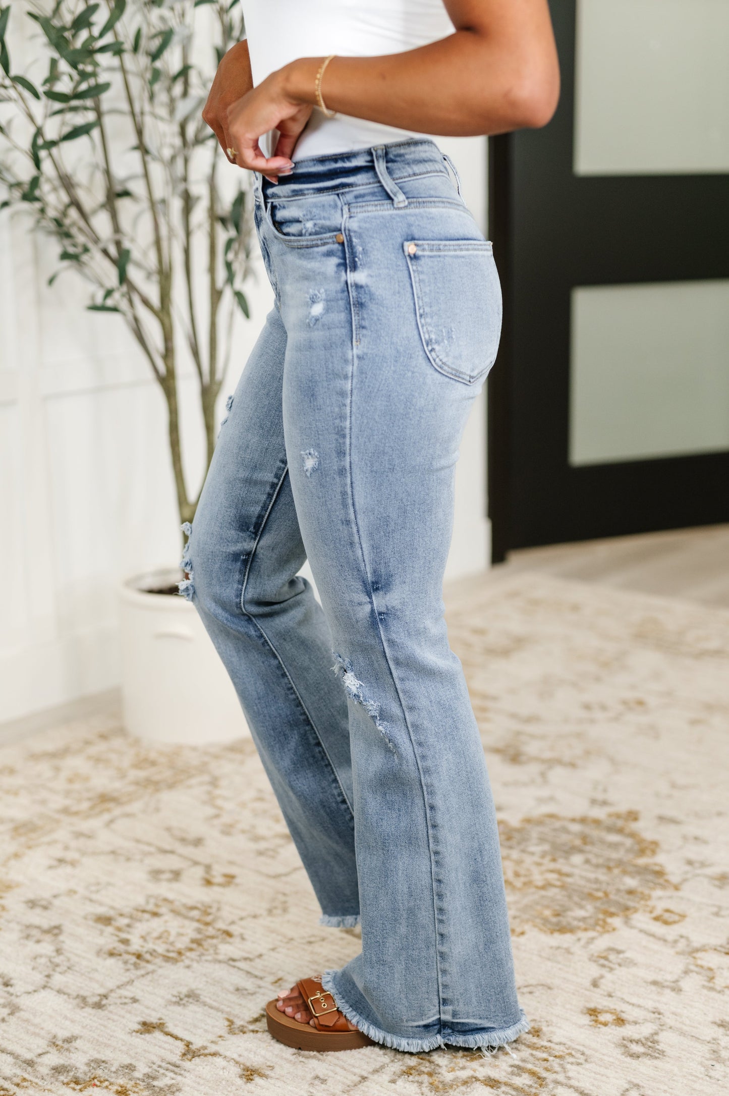 Hazel Blues® |  Marlena High Rise Shield Pocket Flare Jeans