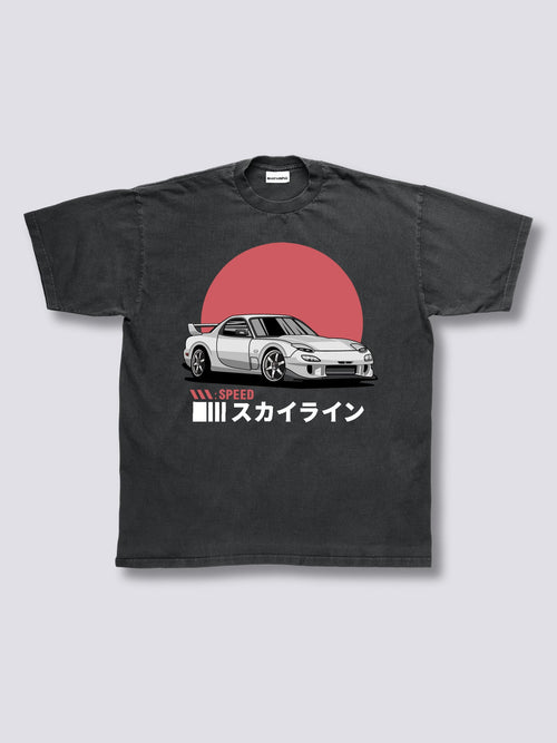 Front Print Sunrise Drive Vintage T-Shirt