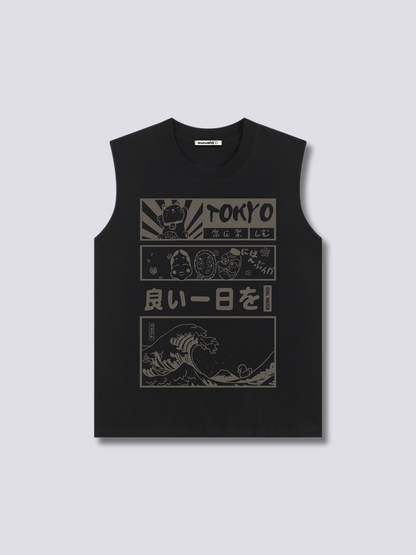 Front Print - Tokyo Wave Tank Top