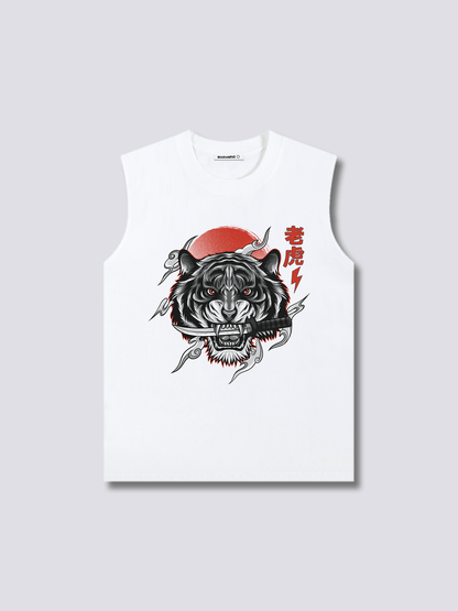 Front Print - White Tiger Tank Top