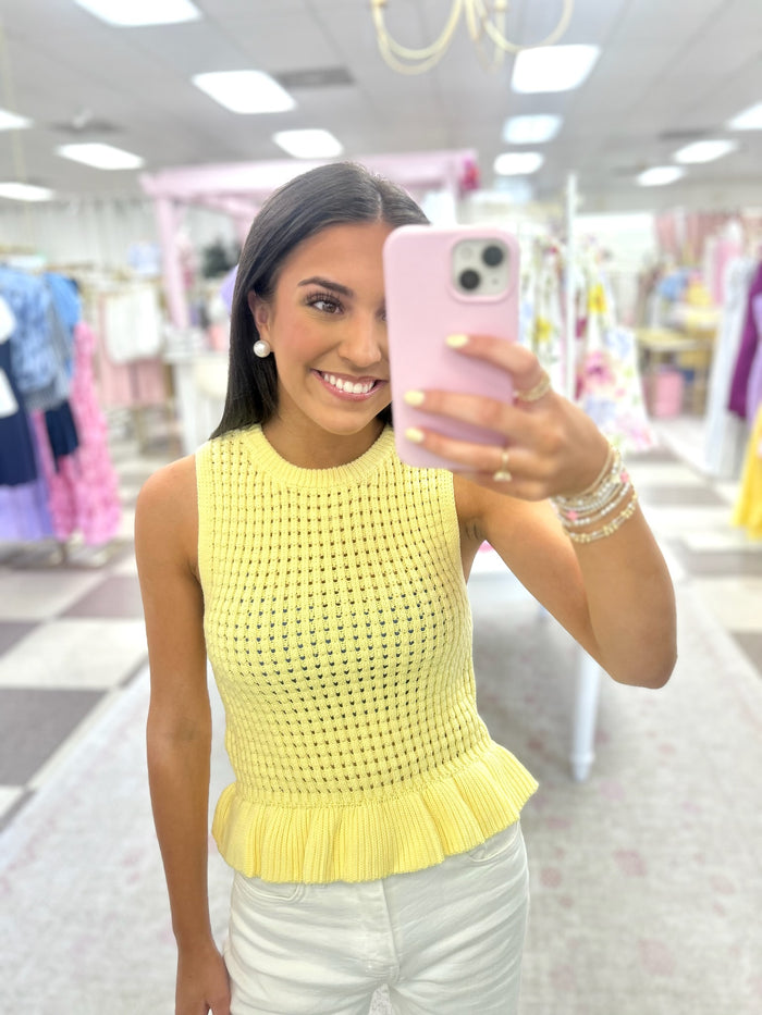 Bailey Sleeveless Knit Top (Yellow)