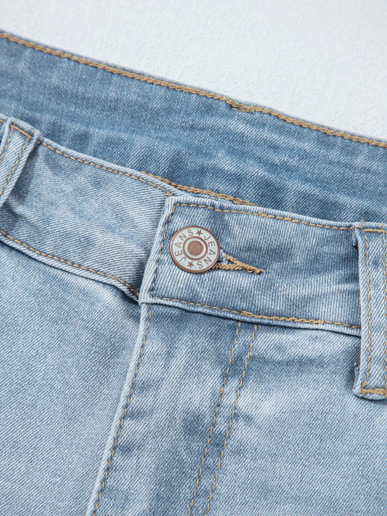 Hazel Blues® |  Mid Rise Ankle-Length Distressed Skinny Jeans