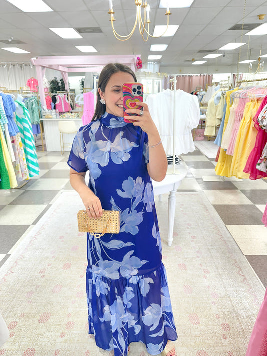 Blue Organza Dreams Maxi dress