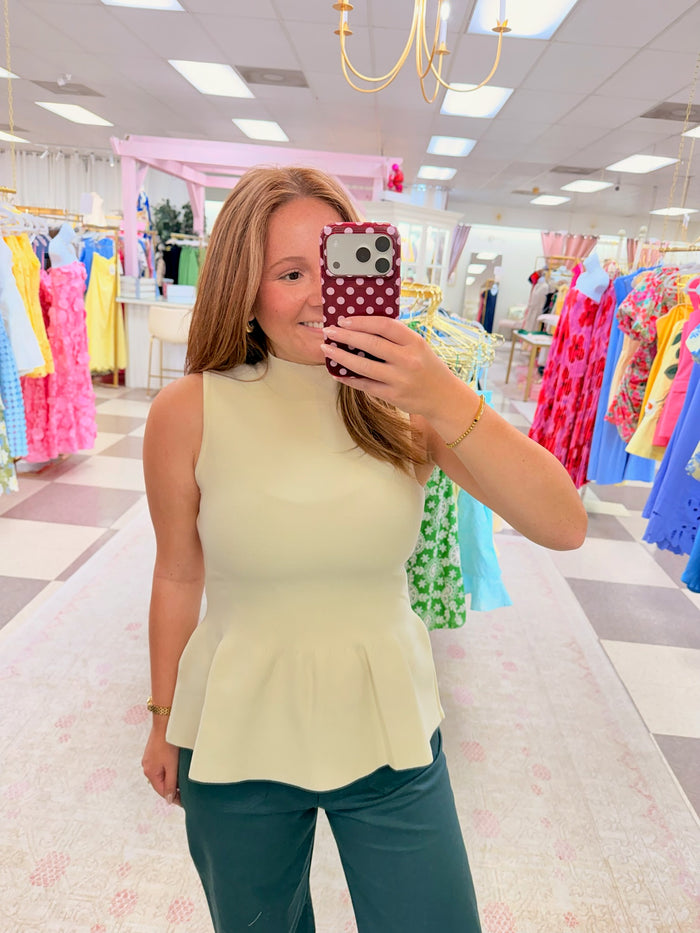 Cami Peplum Top (Cream)