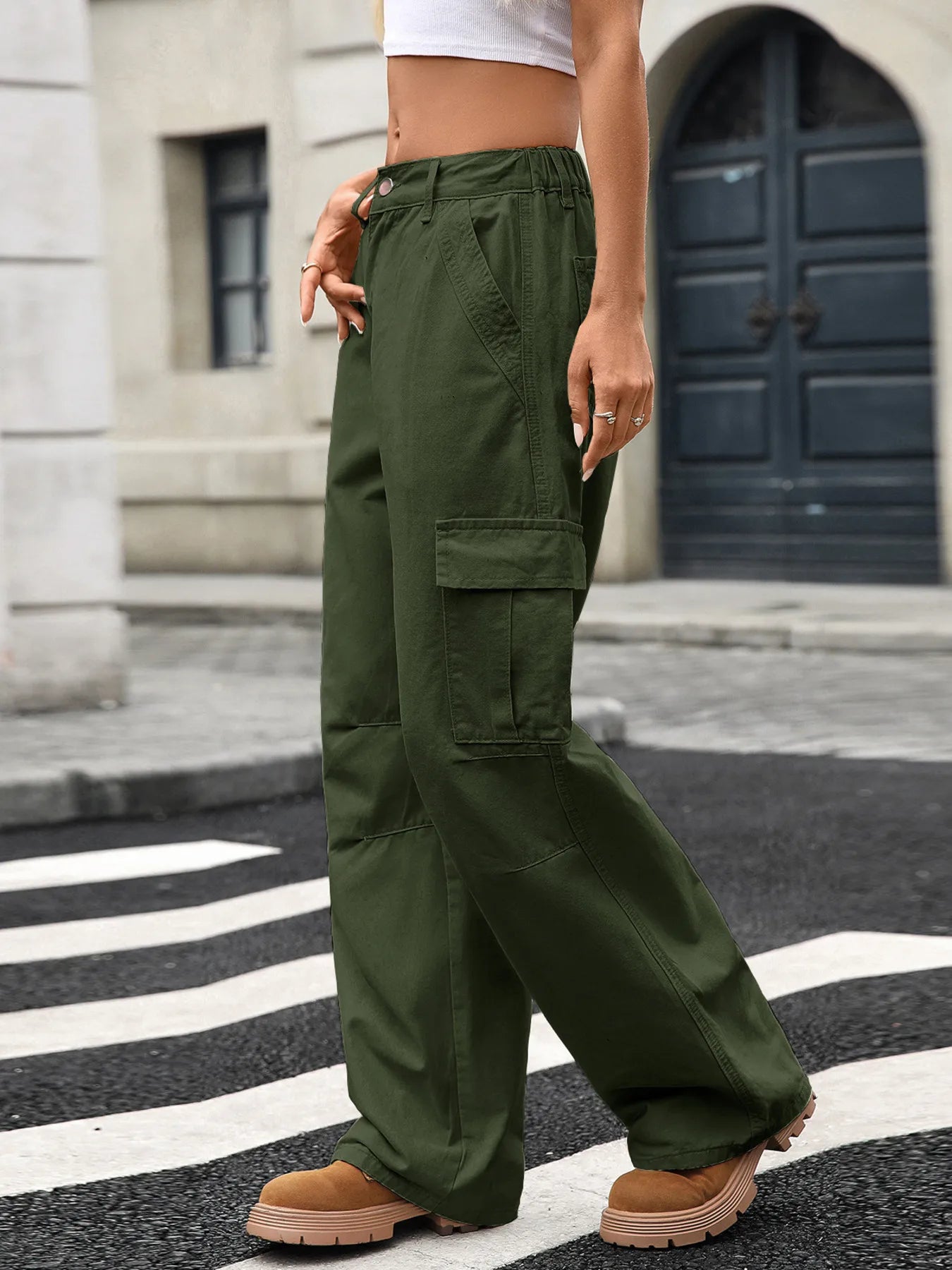 Hazel Blues® |  Wide Leg Cargo Jeans