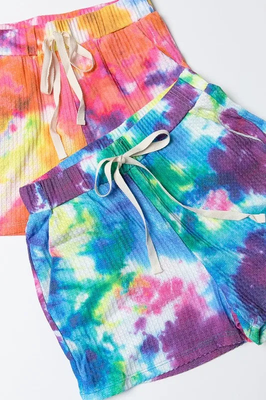 Hazel Blues® |  BiBi Tie Dye French Terry Casual Shorts
