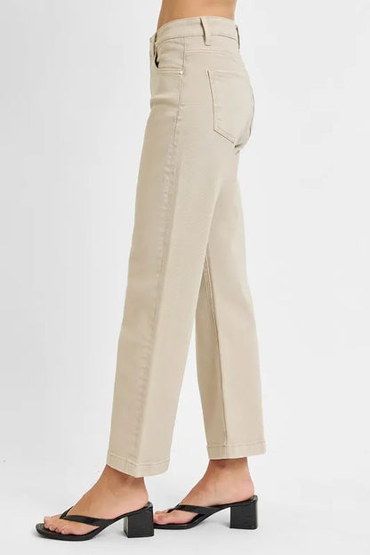 Hazel Blues® | RISEN Tummy Control Mid Rise Ankle Straight Jeans