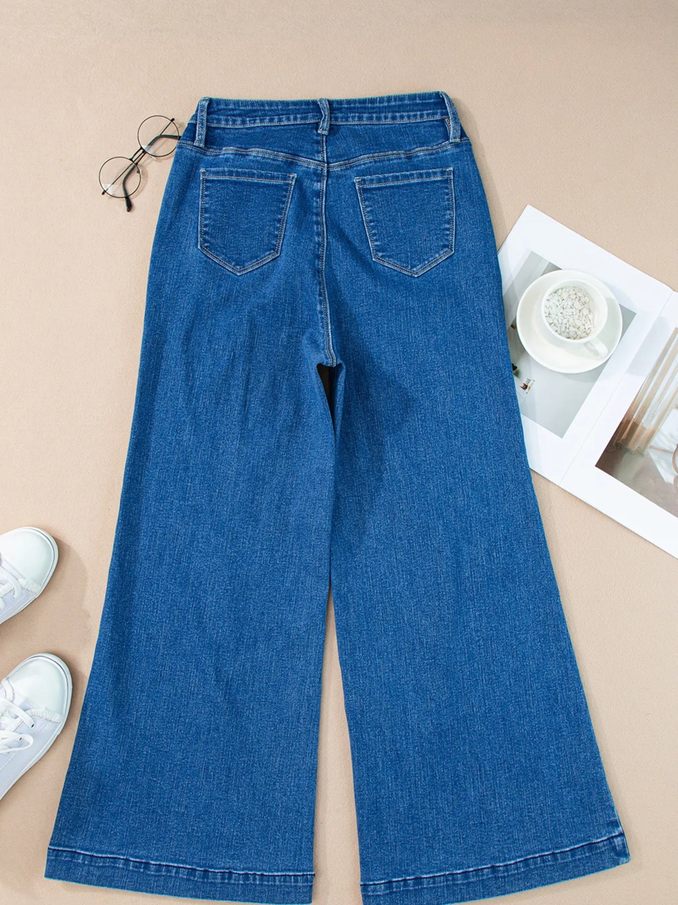 Hazel Blues® |  Seam Detail Flared Bottom Ankle Length Jeans