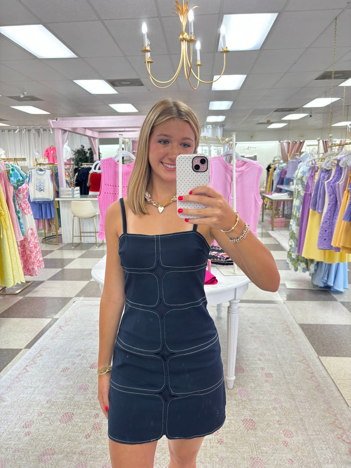 Elle Mini Dress (Navy)