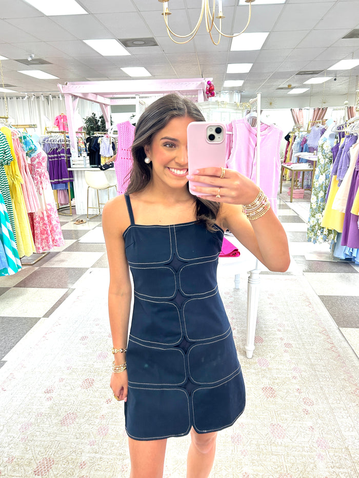 Elle Mini Dress (Navy)