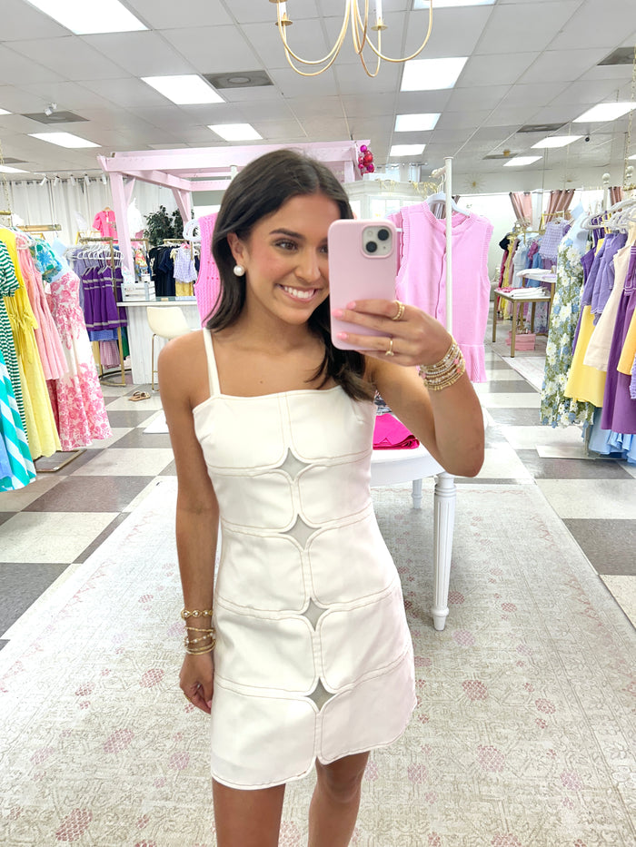 Elle Mini Dress  (White)
