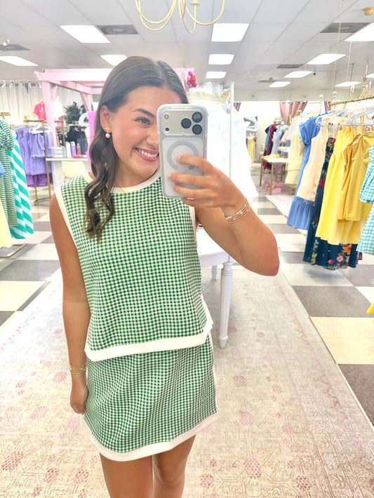 Emma 2 Piece Gingham Set (Green)