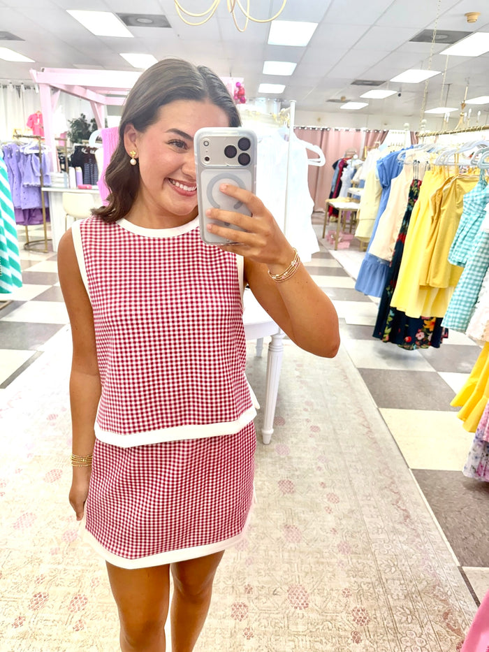 Emma 2 Piece Gingham Set (Pink)