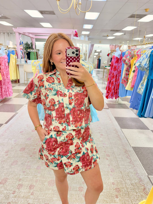 English Rose Floral Top