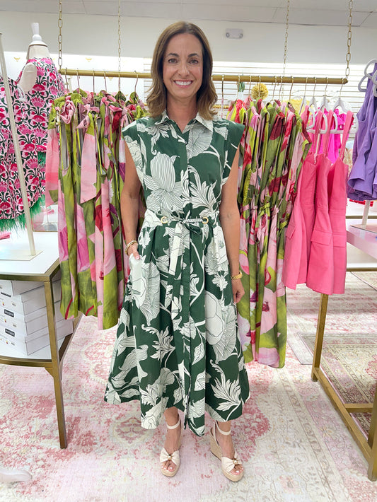 Fern Tie Waist Midi Dress