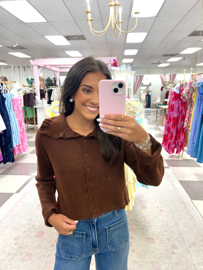 First Impression Cardigan (Chocolate Brown)