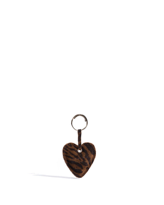 Heart keyring Calf suede print Jaguar - Anonymous Copenhagen Small Leather Goods