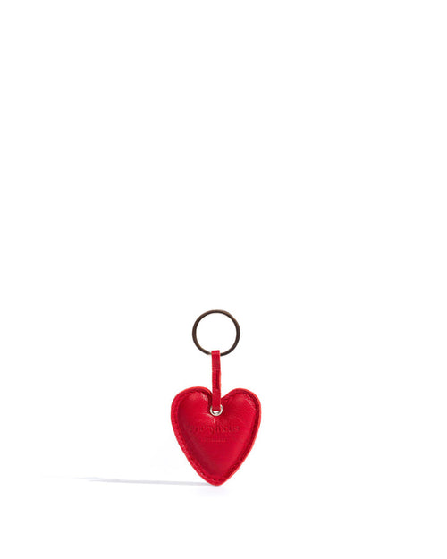 Heart keyring Shiny lamb Ruby red - Anonymous Copenhagen Small Leather Goods