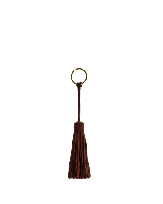 Katty fringe keyring Calf suede Chocolate - Anonymous Copenhagen Small Leather Goods