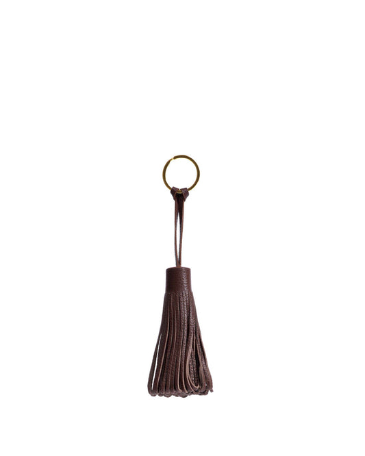 Katty fringe keyring Pebbled soft calf Chocolate - Anonymous Copenhagen Small Leather Goods