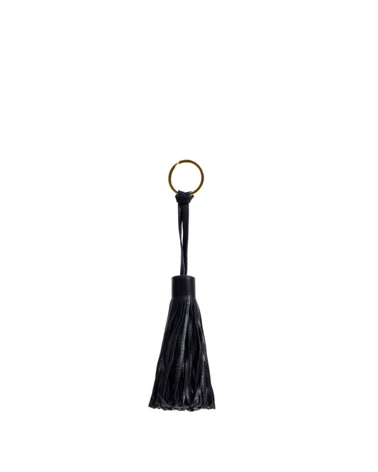 Katty fringe keyring Shiny lamb Black - Anonymous Copenhagen Small Leather Goods