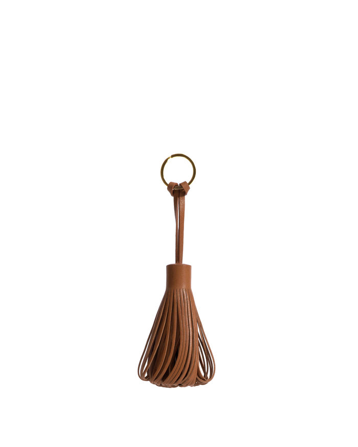 Katty fringe keyring Soft calf Camel