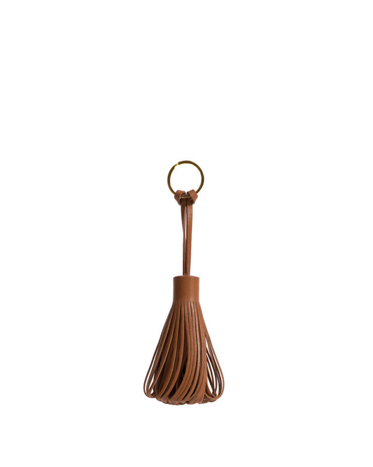 Katty fringe keyring Soft calf Camel