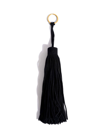Langley fringe keyring Calf suede Black - Anonymous Copenhagen Small Leather Goods