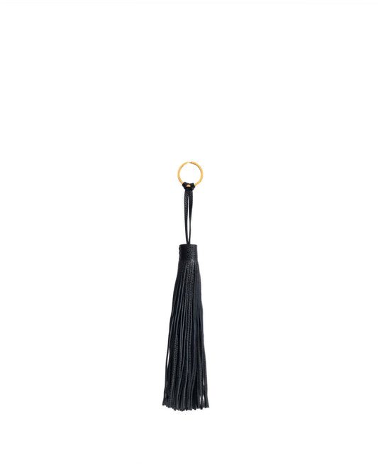 Langley fringe keyring Pebbled soft calf Black - Anonymous Copenhagen Small Leather Goods