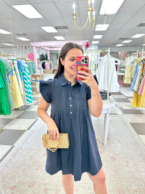 Navy Prep Flutter Dress