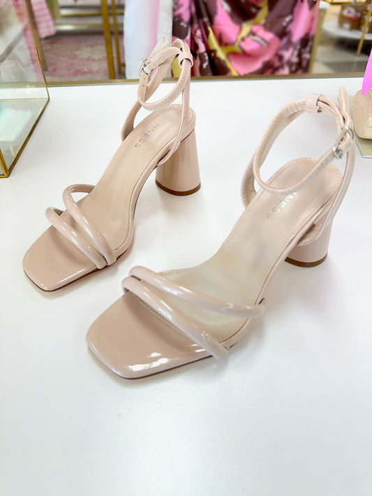 Nude Patent Strappy Heel