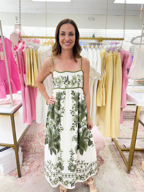 Olive Tropics Maxi Dress