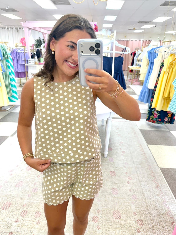 Polka Dot Top (Sand/White)