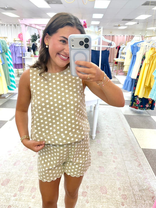 Polka Dot Top (Sand/White)