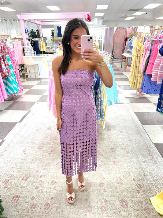 Shimmy Purple Midi Dress