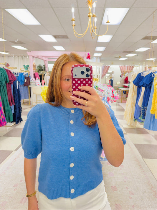 Skyline Button Sweater (Blue)