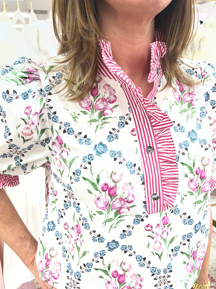 Tulips and Stripes Top